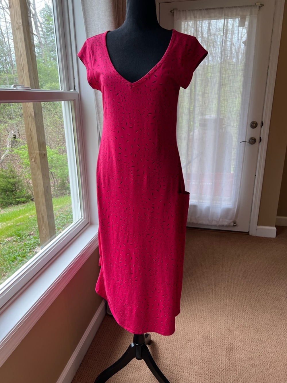 Toad&Co Samba Muse Dress Organic Cotton - Large - Red - Picture 3 of 10